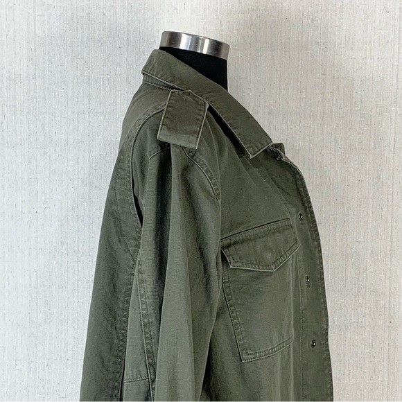 Who What‎ Wear~Women's Army Green Cotton Military/Utility/Field Jacket~Sz L - Picture 9 of 15